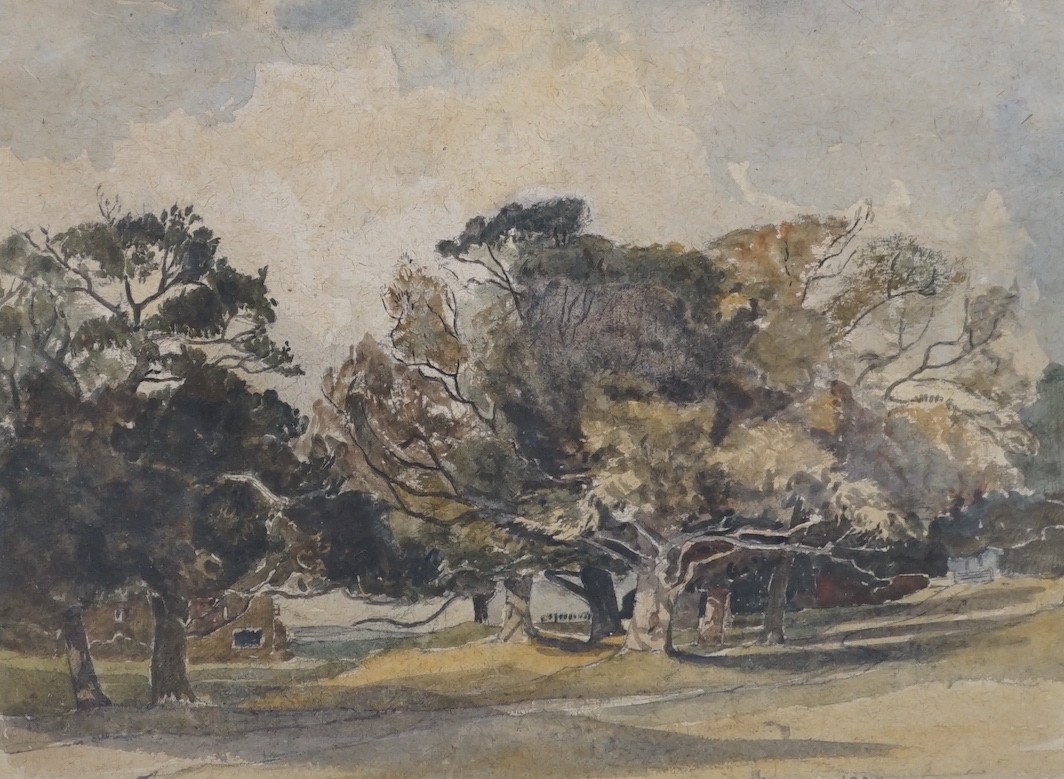 Claude Muncaster (1903-1984), watercolour, 'Landscape, Bignor, Sussex', dated 1920, 24 x 32cm